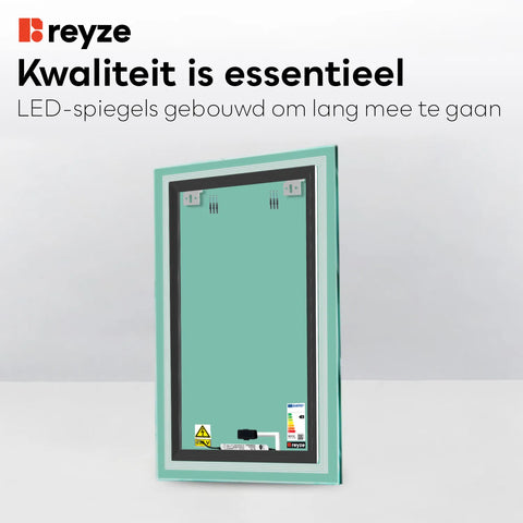 LED Spiegel Verticaal | met Touch-Knop | Warm Wit Licht - Reyze Serie Minimal Model 1