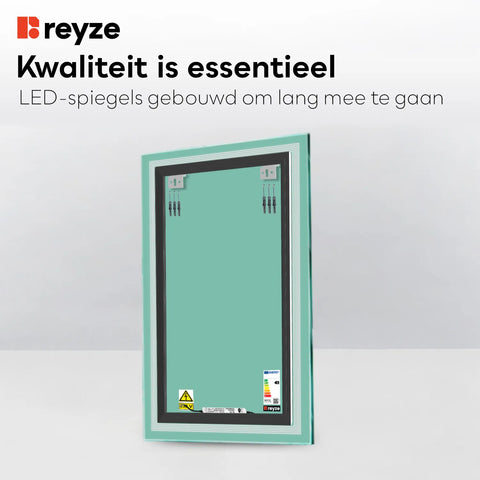 LED Spiegel Verticaal | Zonder Touchknoppen | Neutraal wit licht - Reyze Serie Minimal Model 1