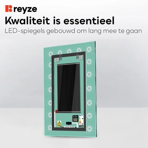 LED Spiegel Verticaal | met Touch-Knoppen | en Anti-Condens Functie | Koud wit licht - Reyze Serie Minimal Model 4