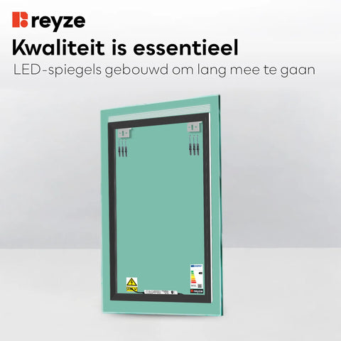 LED Spiegel Verticaal | Zonder Touchknoppen | Koud wit licht - Reyze Serie Minimal Model 5