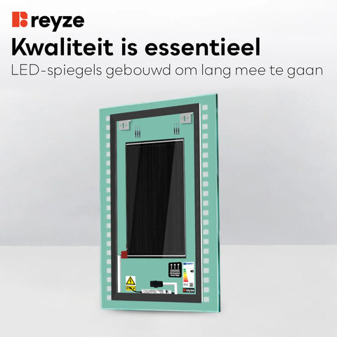 LED Spiegel Verticaal | met Touch-Knoppen | en Anti-Condens Functie | Koud wit licht - Reyze Serie Minimal Model 6