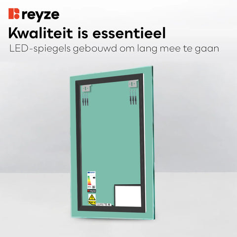 LED Spiegel Verticaal | Zonder Touchknoppen | Warm Wit Licht - Reyze Serie Motivated Model 4