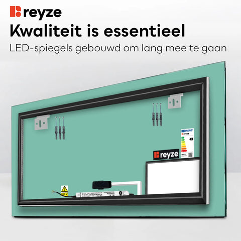 LED Spiegel Rechthoekig | met Touch-Knop | Warm Wit Licht - Reyze Serie Motivated Model 6