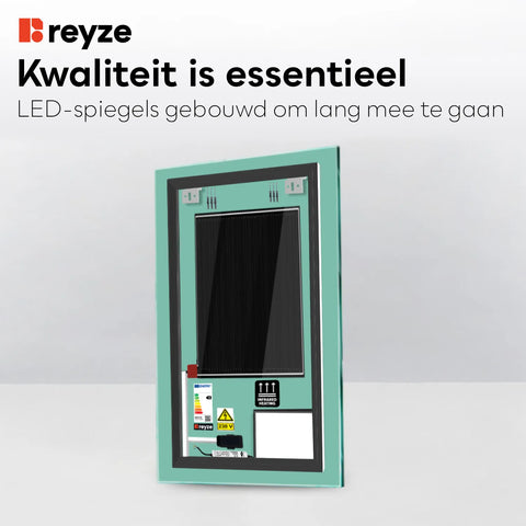 LED Spiegel Verticaal | met Touch-Knoppen | en Anti-Condens Functie | Neutraal wit licht - Reyze Serie Motivated Model 8