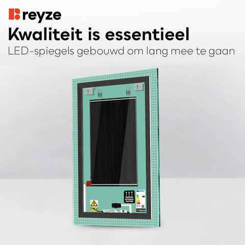 LED Spiegel Verticaal | met Touch-Knoppen | en Anti-Condens Functie | Instelbare lichttemperatuur - Reyze Serie Official Model 3