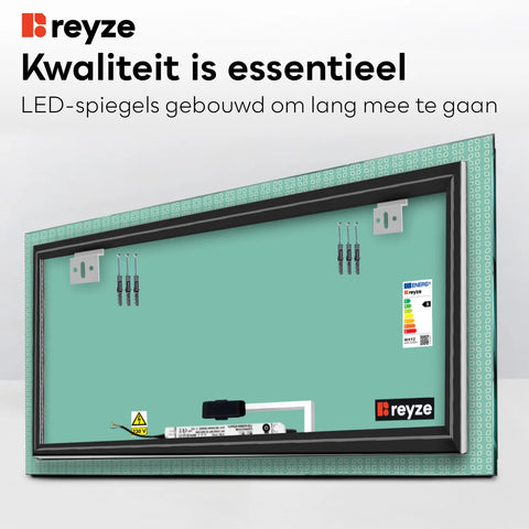 LED Spiegel Rechthoekig | met Touch-Knop | Warm Wit Licht - Reyze Serie Official Model 5