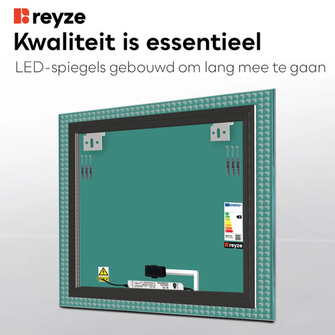 LED Spiegel Vierkant | met Touch-Knop | Koud wit licht - Reyze Serie Official Model 6