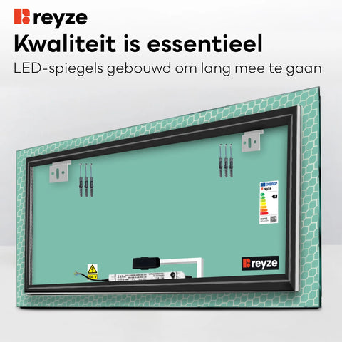 LED Spiegel Rechthoekig | met Touch-Knop | Neutraal wit licht - Reyze Serie Official Model 7