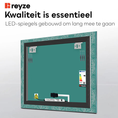 LED Spiegel Vierkant | met Touch-Knop | Koud wit licht - Reyze Serie Official Model 8