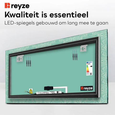 LED Spiegel Rechthoekig | met Touch-Knop | Neutraal wit licht - Reyze Serie Official Model 8