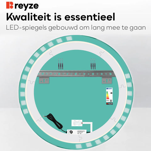 LED Spiegel Rond | met Touch-Knop | Koud wit licht - Reyze Serie Edge Model 6