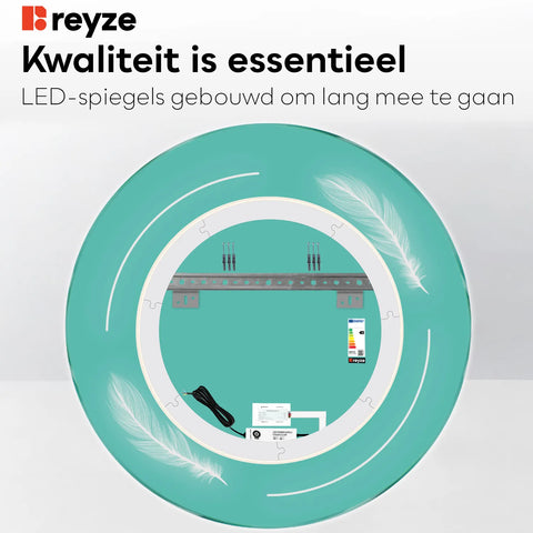 LED Spiegel Rond | met Touch-Knop | Warm Wit Licht - Reyze Serie Good Vibes Model 2