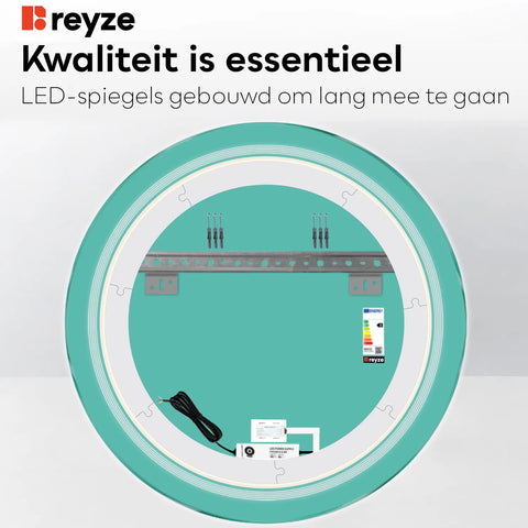LED Spiegel Rond | met Touch-Knop | Koud wit licht - Reyze Serie Minimal Model 1