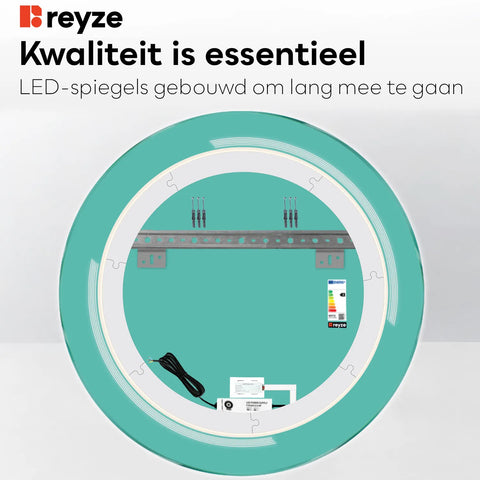 LED Spiegel Rond | met Touch-Knop | Warm Wit Licht - Reyze Serie Minimal Model 2