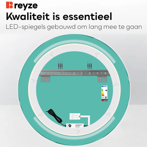 LED Spiegel Rond | met Touch-Knop | Koud wit licht - Reyze Serie Minimal Model 8