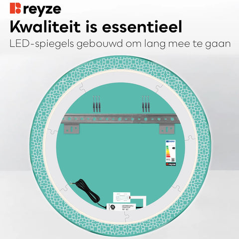 LED Spiegel Rond | met Touch-Knop | Neutraal wit licht - Reyze Serie Official Model 1