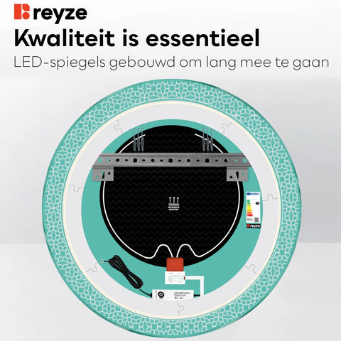 LED Spiegel Rond | met Touch-Knoppen | en Anti-Condens Functie | Instelbare lichttemperatuur - Reyze Serie Official Model 1