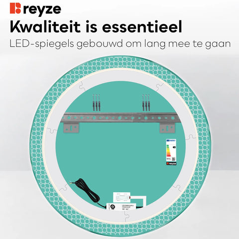 LED Spiegel Rond | met Touch-Knop | Koud wit licht - Reyze Serie Official Model 4