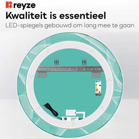 LED Spiegel Rond | met Touch-Knop | Koud wit licht - Reyze Serie Simetria Model 2