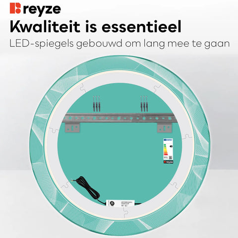 LED Spiegel Rond | Zonder Touchknoppen | Neutraal wit licht - Reyze Serie Simetria Model 2