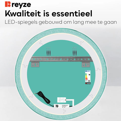 LED Spiegel Rond | met Touch-Knop | Warm Wit Licht - Reyze Serie Simetria Model 6