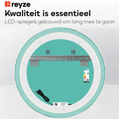 LED Spiegel Rond | Zonder Touchknoppen | Koud wit licht - Reyze Serie Simetria Model 6