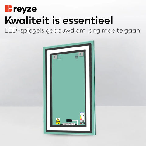 LED Spiegel Verticaal | met Touch-Knop | Warm Wit Licht - Reyze Serie Salono Model 1