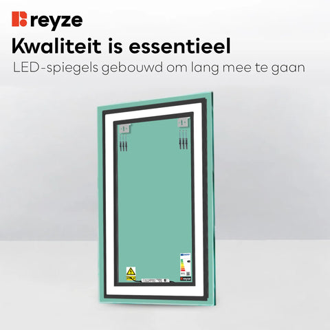 LED Spiegel Verticaal | Zonder Touchknoppen | Warm Wit Licht - Reyze Serie Salono Model 1