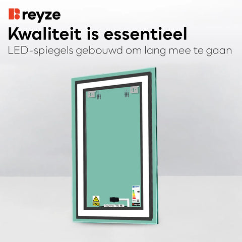 LED Spiegel Verticaal | met Touch-Knop | Warm Wit Licht - Reyze Serie Salono Model 3