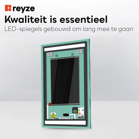 LED Spiegel Verticaal | met Touch-Knoppen | en Anti-Condens Functie | Neutraal wit licht - Reyze Serie Salono Model 4