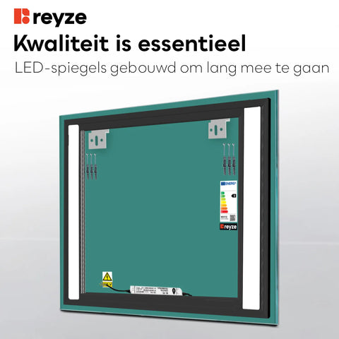 LED Spiegel Vierkant | Zonder Touchknoppen | Koud wit licht - Reyze Serie Salono Model 5