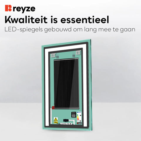 LED Spiegel Verticaal | met Touch-Knoppen | en Anti-Condens Functie | Neutraal wit licht - Reyze Serie Salono Model 6