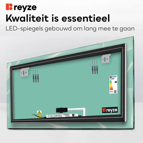 LED Spiegel Rechthoekig | met Touch-Knop | Koud wit licht - Reyze Serie Simetria Model 2