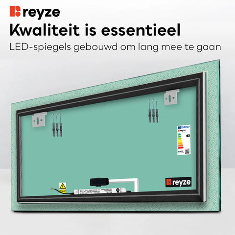 LED Spiegel Rechthoekig | met Touch-Knop | Neutraal wit licht - Reyze Serie Simetria Model 5