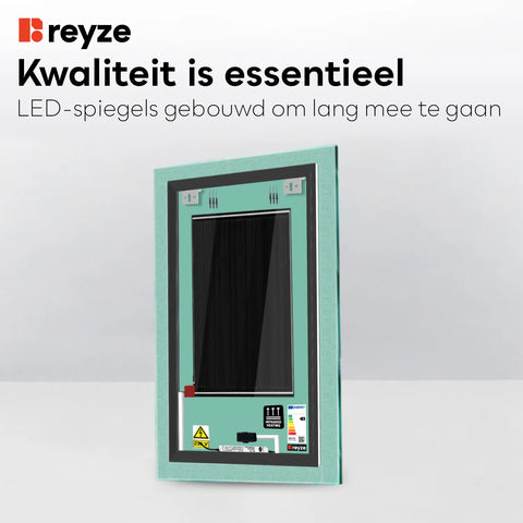 LED Spiegel Verticaal | met Touch-Knoppen | en Anti-Condens Functie | Koud wit licht - Reyze Serie Simetria Model 6