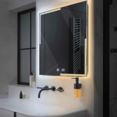 LED Spiegel Vierkant | met Touch-Knoppen | en Anti-Condens Functie | Instelbare lichttemperatuur - Reyze Serie Edge Model 2