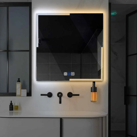 LED Spiegel Vierkant | met Touch-Knoppen | en Anti-Condens Functie | Instelbare lichttemperatuur - Reyze Serie Edge Model 2