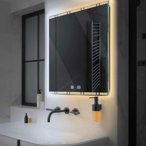 LED Spiegel Vierkant | met Touch-Knoppen | en Anti-Condens Functie | Instelbare lichttemperatuur - Reyze Serie Edge Model 3