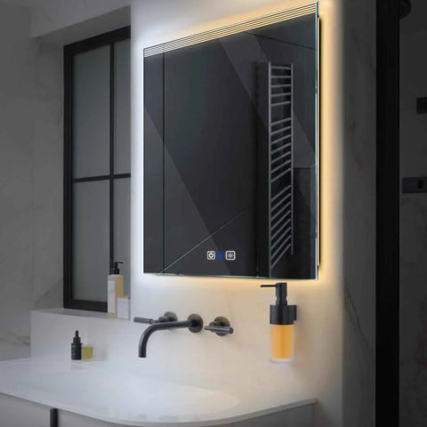 LED Spiegel Vierkant | met Touch-Knoppen | en Anti-Condens Functie | Instelbare lichttemperatuur - Reyze Serie Edge Model 5