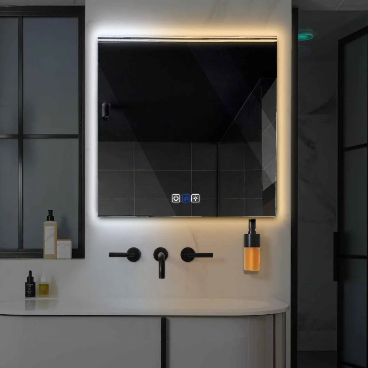 LED Spiegel Vierkant | met Touch-Knoppen | en Anti-Condens Functie | Instelbare lichttemperatuur - Reyze Serie Edge Model 5