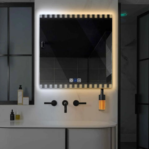 LED Spiegel Vierkant | met Touch-Knoppen | en Anti-Condens Functie | Instelbare lichttemperatuur - Reyze Serie Edge Model 6