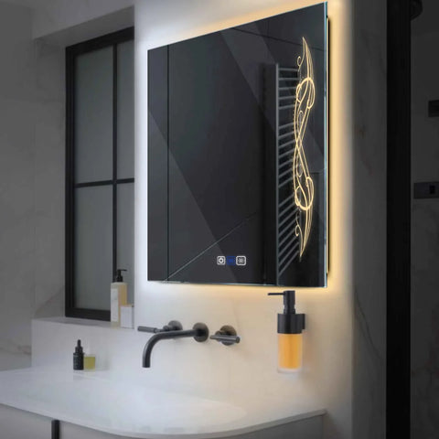 LED Spiegel Vierkant | met Touch-Knoppen | en Anti-Condens Functie | Instelbare lichttemperatuur - Reyze Serie Good Vibes Model 6