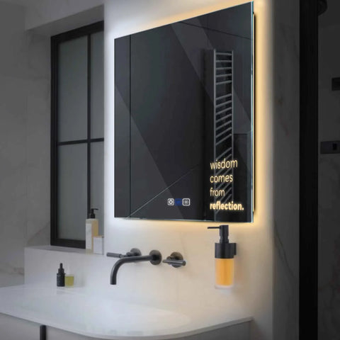 LED Spiegel Vierkant | met Touch-Knoppen | en Anti-Condens Functie | Instelbare lichttemperatuur - Reyze Serie Motivated Model 1