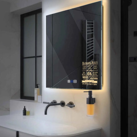 LED Spiegel Vierkant | met Touch-Knoppen | en Anti-Condens Functie | Instelbare lichttemperatuur - Reyze Serie Motivated Model 5