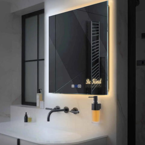 LED Spiegel Vierkant | met Touch-Knoppen | en Anti-Condens Functie | Instelbare lichttemperatuur - Reyze Serie Motivated Model 6