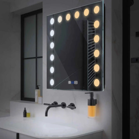 LED Spiegel Vierkant | met Touch-Knoppen | en Anti-Condens Functie | Instelbare lichttemperatuur - Reyze Serie Salono Model 6