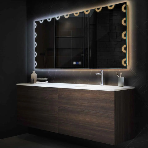 LED Spiegel Rechthoekig | met Touch-Knoppen | en Anti-Condens Functie | Instelbare lichttemperatuur - Reyze Serie Edge Model 4