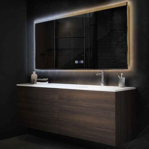 LED Spiegel Rechthoekig | met Touch-Knoppen | en Anti-Condens Functie | Instelbare lichttemperatuur - Reyze Serie Edge Model 5