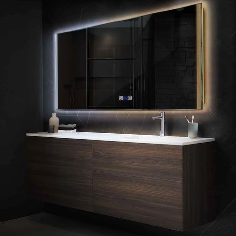 LED Spiegel Rechthoekig | met Touch-Knoppen | en Anti-Condens Functie | Instelbare lichttemperatuur - Reyze Serie Edge Model 7