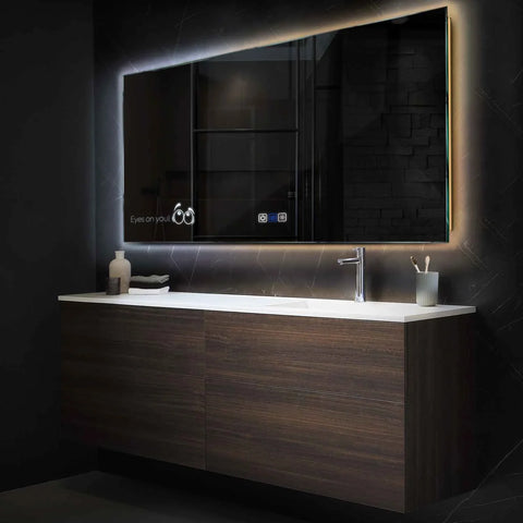 LED Spiegel Rechthoekig | met Touch-Knoppen | en Anti-Condens Functie | Instelbare lichttemperatuur - Reyze Serie Motivated Model 8